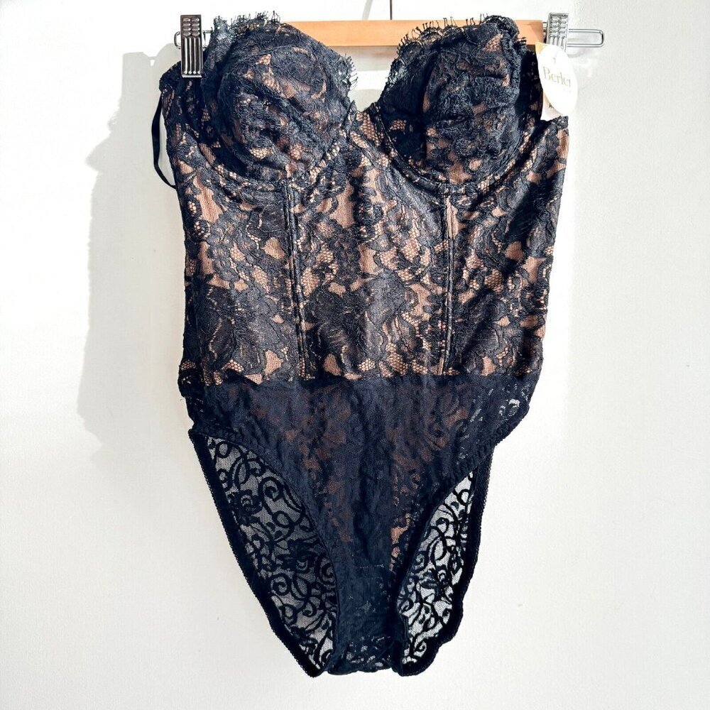 Vintage Berlei USA Black Lace Teddy Bodysuit 34/S